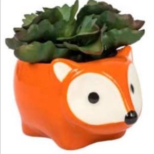 NIB Ceramic Fox Mini Succulent Planter